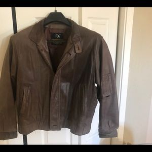 Vintage Leather London Fog Bomber Jacket XL